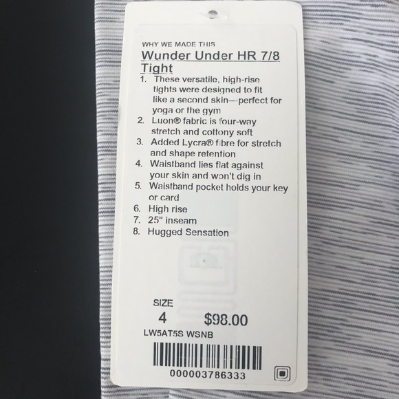 **SOLD** Lululemon Wunder Under Pant 25” in WAFS - Picture 6 of 6